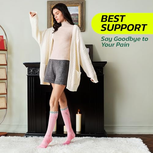 Graduated Compression Socks for Women 15-20 mmHg - Large-X-Large, Blush Forest