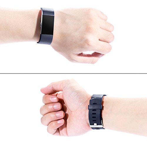 Fitbit Charge 2 Replacement Bands - Large Gray/Blue/Black 3-Pack