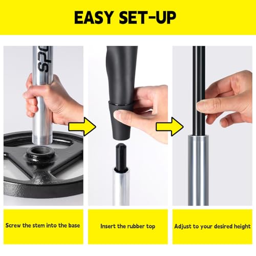 SPOYNAL 25"-37" Adjustable Batting Tee for Baseball & Softball – Soft-Touch Top, Round Base