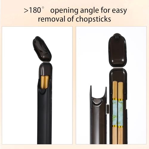 Chopsticks Storage Case - 2-Pack Portable Utensil Holder - Black