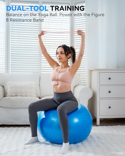 Srsrana Hot Pink Exercise Ball 23-26in for Yoga Pilates Pregnancy Core Stability