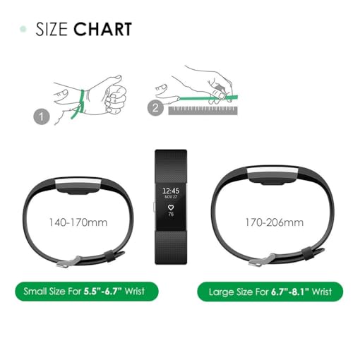 Replacement Fitness Tracker Wristband for Charge 2 - Large Black