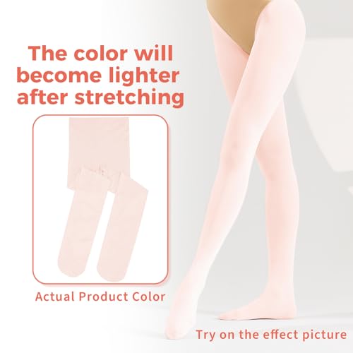 Ballet Tights for Girls - Toddler 2-4T in Ballet Pink - 2 Pcs