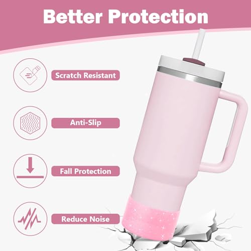 Glitter Bling Silicone Boot for Stanley Cup - Pink