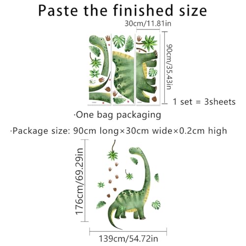 Large Watercolor Dinosaur Wall Decal Sticker, Dino Footprint Neutral Nursery Toddler Playroom Wall Decor