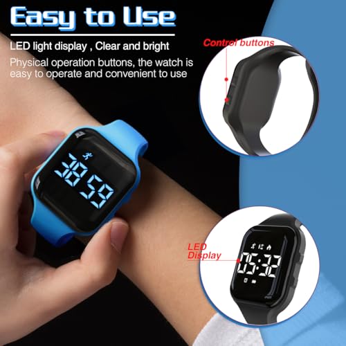 Kids' Digital Sport Pedometer Watch - Waterproof, Purple
