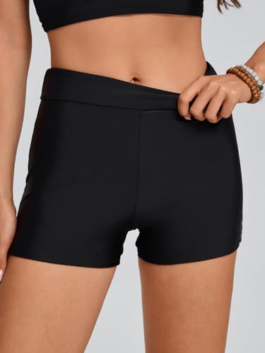 High Waist Swim Shorts Women Tummy Control Bathing Suit Bottoms