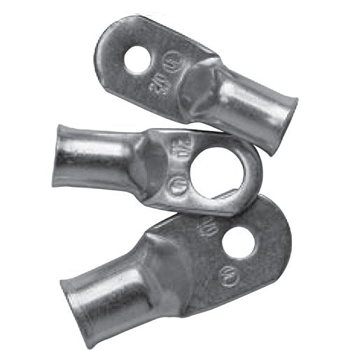 Heavy-Duty Tinned Copper Lugs - 2 AWG, 2 Pack with 3/8" Ring