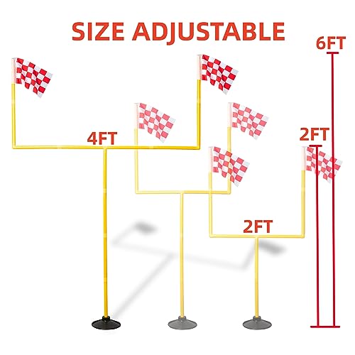 Adjustable Portable Football Field Goal Post Set - 6ft x 4ft