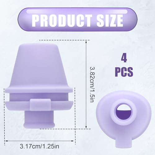 4-Pack Silicone Bite Valve Replacements for Water Bottles - Purple
