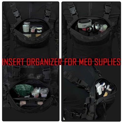 BOSITIVE Black 3-Piece Tactical Modular EDC Organizer Insert & Pouch