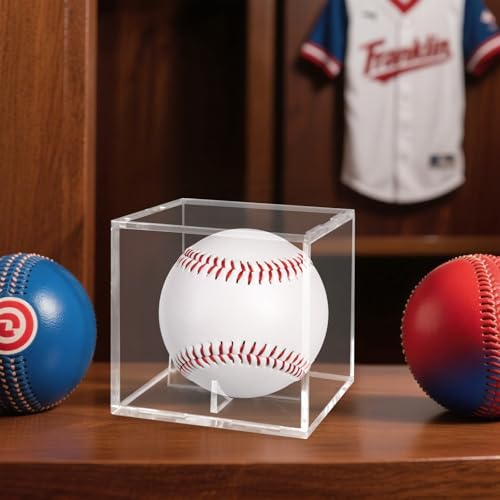 2 Pack Acrylic Baseball Display Case - UV Protected Holder for Official Size Balls