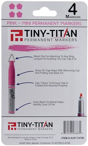 Mini Markers - Pink Ink - Clip-On Golf Ball & Nurse Badge - 4 Pens