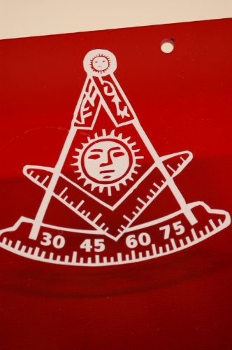 Masonic Vinyl Decal - Past Master with Square & Protractor - 3.5 Inch