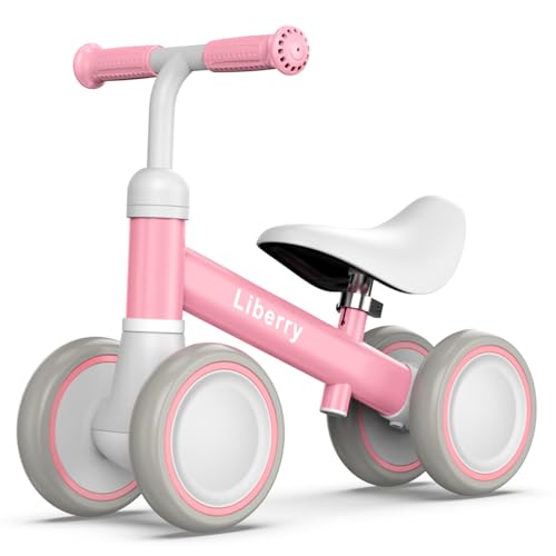 Pink Baby Balance Bike for Toddlers 1-2 Years Adjustable Seat Safety Features