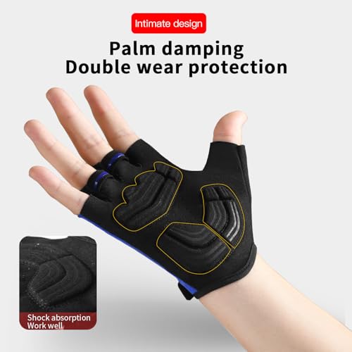 Fingerless Cycling Gloves with Gel Padding - White, Large