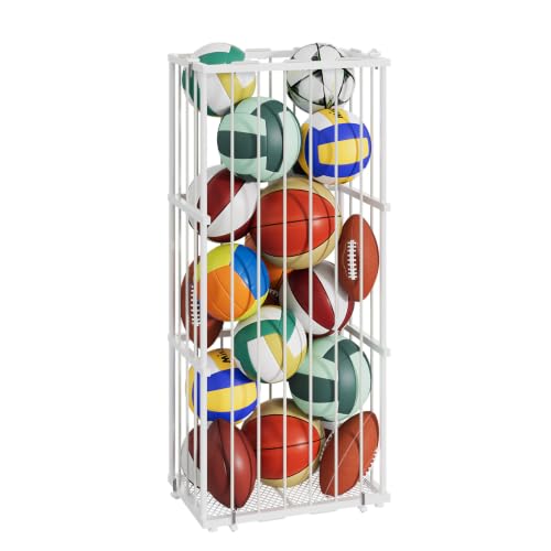 Wall-Mounted Ball Storage Rack for Basketball, Soccer & Volleyball