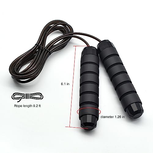Adjustable Jump Rope - Tangle-Free Skipping Rope for Home Gym - Black