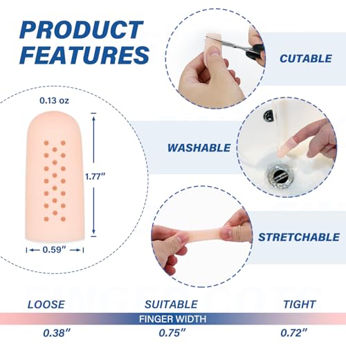 Silicone Finger Cots - Soft Gel Caps for Pain Relief & Protection