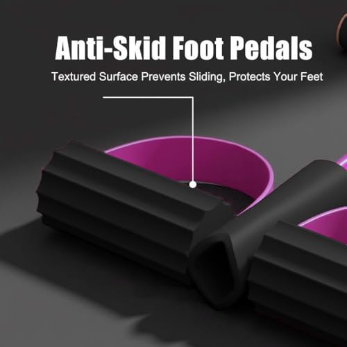 Pedal Resistance Bands with Handles - Durable 6-Tubes, Pink