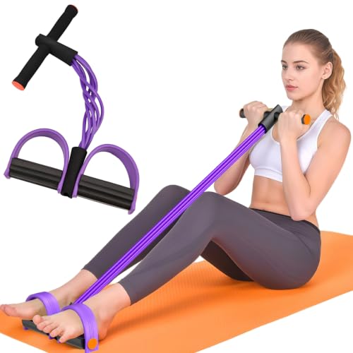 6-Tube Pedal Resistance Band with Handles for Full-Body Workouts