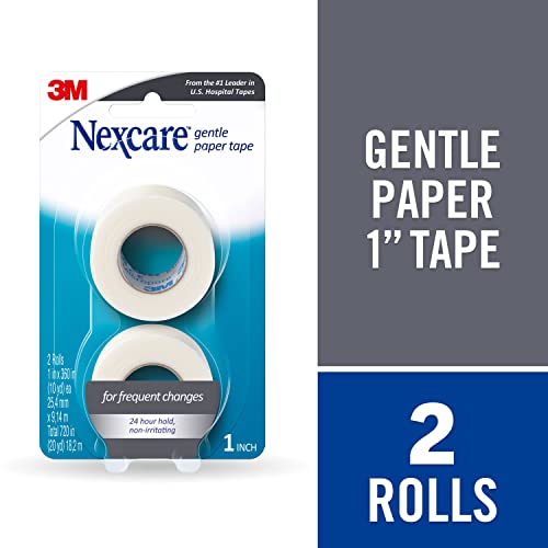 Gentle Medical Paper Tape - 2 Rolls, 1 In x 10 Yds for Dressings