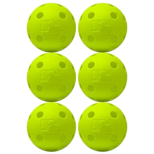 Yellow 9 Inch Franklin Sports Indestruct-A-Ball Plastic Baseballs Softballs & Golf Balls - Training Pack