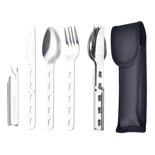 4-in-1 Portable Stainless Steel Camping Utensil Set