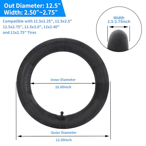 12.5x2.75 12 1/2 x 2 1/4 Inner Tube 12.5x2.25/2.50/2.75 Pack