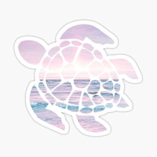 5-Inch Sea Turtle Sticker - Reflective Vinyl Decal - Pink