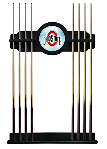 Ohio State Cue Rack - Solid Wood with Mirrored Glass Insert