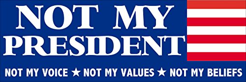 RWB Not My President Bumper Sticker - 3x9 Inch Eco-Friendly