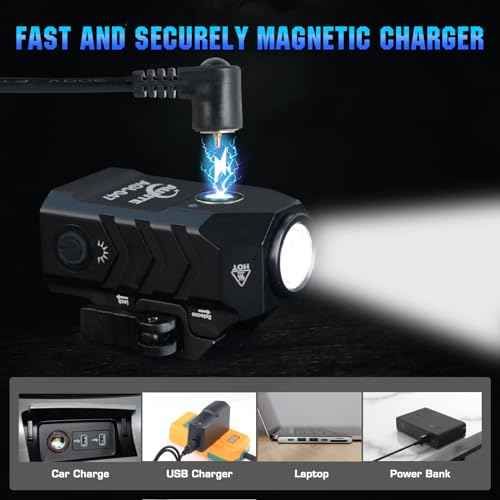 Tactical Flashlight Low Profile Quick Release,Mini Size,Magnetic Rechargeable for Pistol,Airsoft Light,Picatinny Rail Attachments