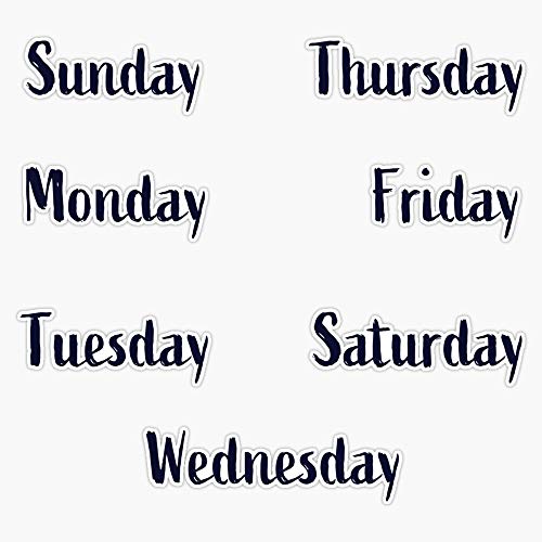 Days of the Week Vinyl Sticker - 5 Inch Waterproof Decal