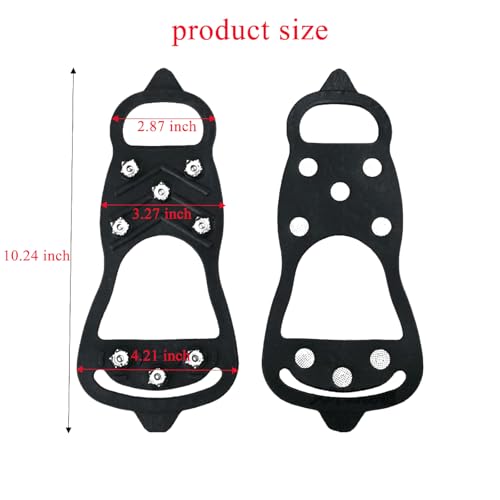 Large Non-Slip Ice Cleats with Stainless Steel Spikes for Boots