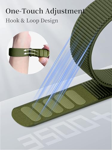 Nylon Loop Sport Band for Fitness Tracker - Military Green, Large