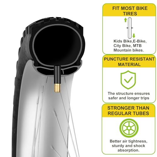 Bicycle Inner Tube 26" x 1.75-2.125 - 2 Pack with Tire Levers