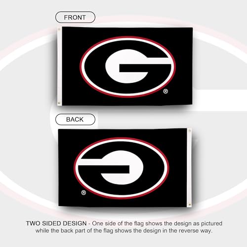University of Georgia Flag - 3x5 Ft Outdoor Banner - Black