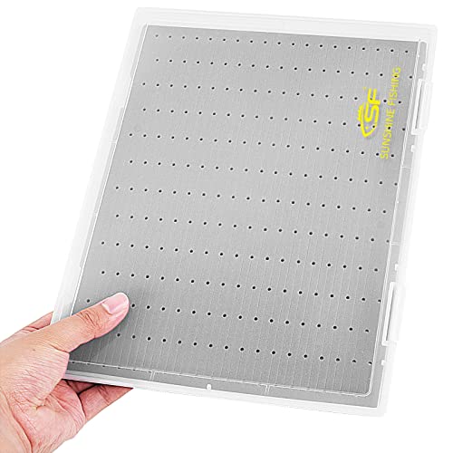 Clear Fly Fishing Box - Extra Large Capacity, 400 Slots, Tube Foam - 1 Pack Size A4