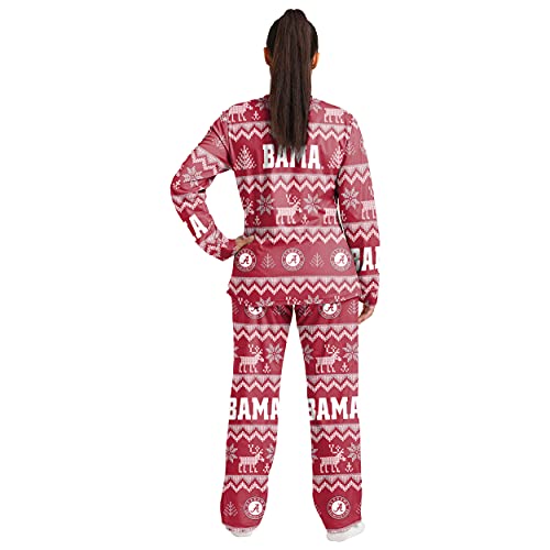 NCAA Women's Holiday Ugly Pattern Pajamas - Alabama Crimson Tide - Medium