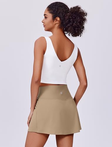 High Waisted Women's Tennis Skirt with Built-in Shorts & Pockets