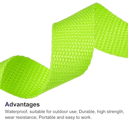 Lightweight Polypropylene Webbing Strap 1" x 10 Yards - Fluorescent Green