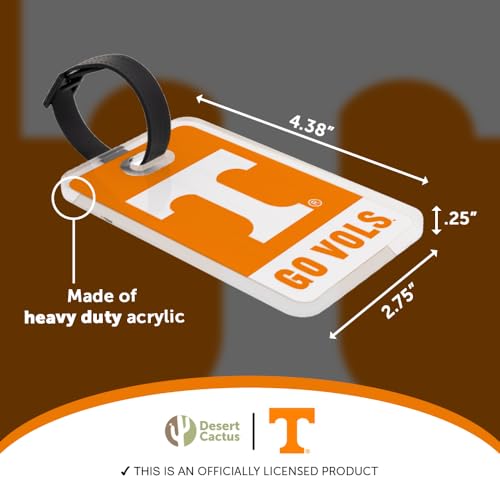 Acrylic Luggage Tag ID - UT Tennessee Volunteers - 2 Pack