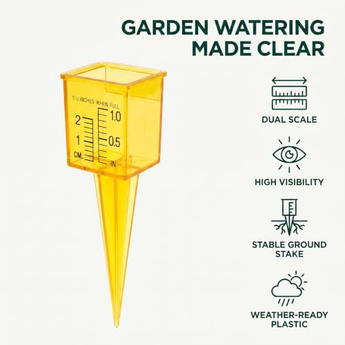Mini Portable Rain Gauge & Sprinkler - Bright Yellow Outdoor Tool