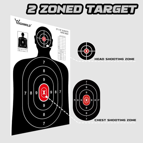 Shooting Range Silhouette Paper Targets - 23x35 Inches - Set of 20
