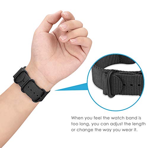 Nylon Band for Fitbit Versa 2/1/Lite Edition - Black