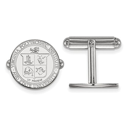 Sterling Silver Virginia Tech Crest Cufflinks