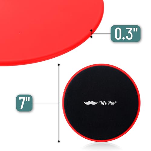 Core Sliders for Working Out - 2 Pack Dual-Sided Discs - Red