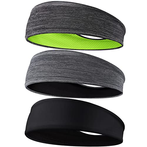 Men's Sweatbands 3-Pack - Light Gray, Dark Gray, Black