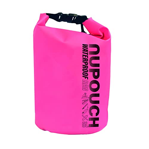 Nupouch Waterproof Dry Bag 5L Pink - Lightweight Travel Kayak & Beach Storage